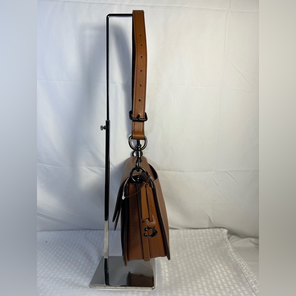 4001: Coach Parker Brown Leather & Suede Shoulder Bag 73547 - Picture 7 of 16